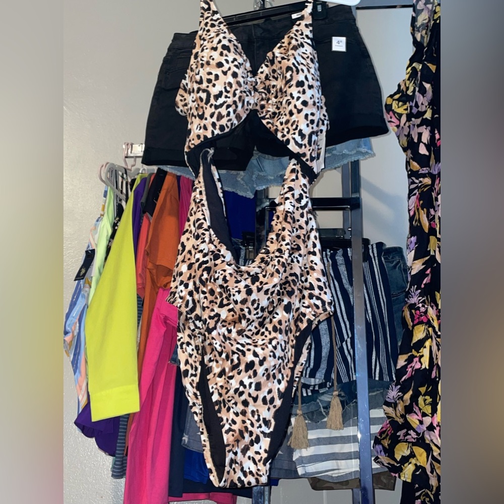 Cheetah One Piece Bathing Suit Size 3X